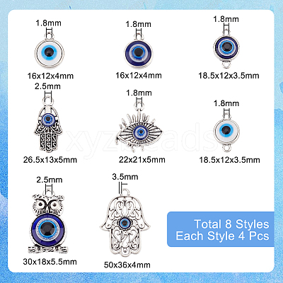 Evil Eye Jewelry Making Finding Kit FIND-PH0008-04-1