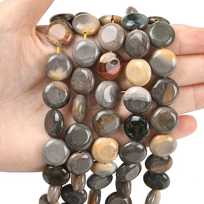 Natural Picasso Jasper Beads Strands G-L648-B03-15mm-1