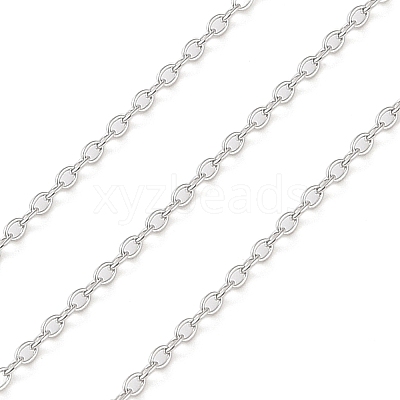 Anti-Tarnish Rhodium Plated 925 Sterling Silver Cable Chains STER-E072-02P-03-1