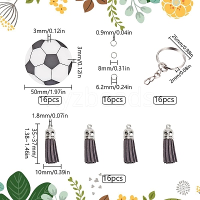 DIY Sports Ball Acrylic Pendant Keychain Making Kits DIY-SP0001-44D-1