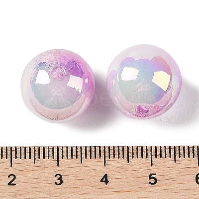 UV Plating Opaque Crackle Two-tone Acrylic Beads MACR-C032-01D-1