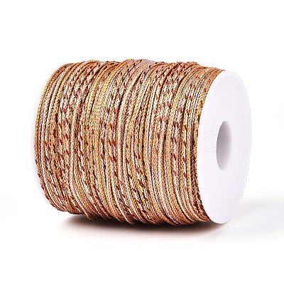 100M Segment Dyed Round Nylon & PET & Polyester Metallic Braided Cord OCOR-N009-01F-1