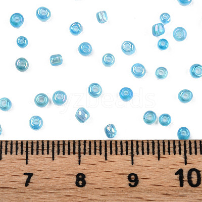 Round Transparent Colors Rainbow Glass Seed Beads X-SEED-A007-2mm-163-1