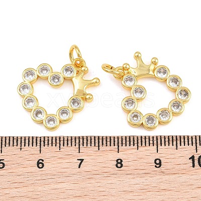 Brass Micro Pave Clear Cubic Zirconia Pendants CU-CBA3D67-05A-G-1