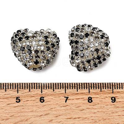 Sparkling Acrylic Heart Beads with Rhinestone Embellishment OACR-NH0001-02A-06-1
