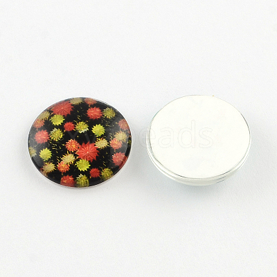 Half Round/Dome Pattern Photo Glass Flatback Cabochons for DIY Projects GGLA-Q037-14mm-43-1
