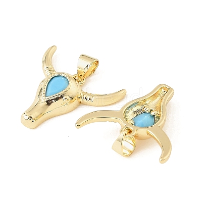 Brass Micro Pave Sky Blue Cubic Zirconia Pendants CU-CBA9CBD-11G-1