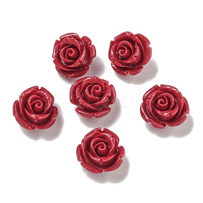 Synthetic Coral Dyed Carved Beads SHEL-I001-05D-1
