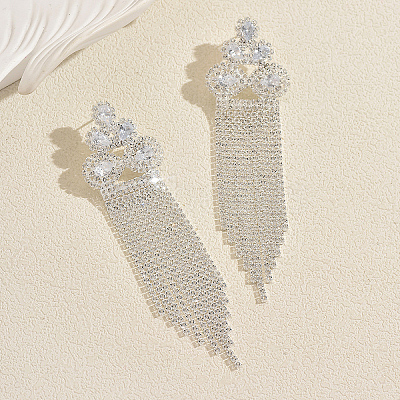 Brass Rhinestone Stud Earrings for Women LM8742-1