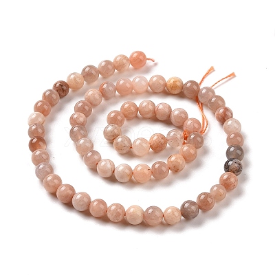 Round Natural Multi-Moonstone Beads Strands G-I176-09-6mm-1