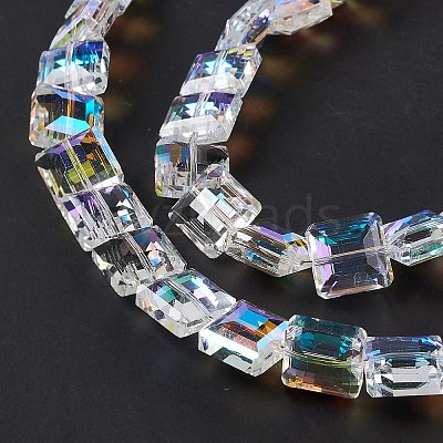 Transparent Electroplate Glass Beads Strands EGLA-E030-01K-1