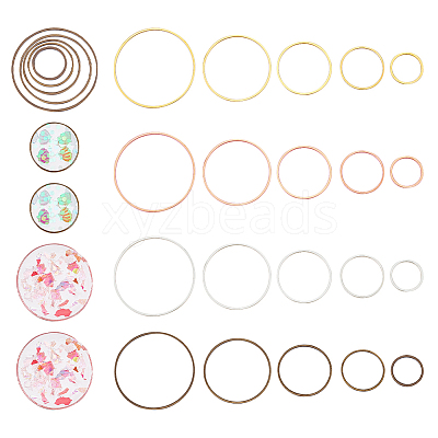 200Pcs 20 Style Brass Linking Rings KK-CA0003-54-1