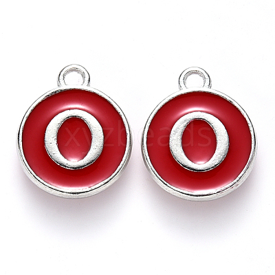 Platinum Plated Alloy Enamel Charms ENAM-S118-03O-P-1