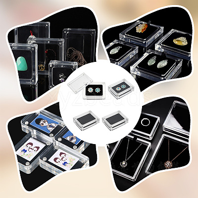 Acrylic Loose Diamond Packaging Boxes with Magnetic CON-WH0105-14A-1