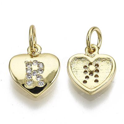 Brass Micro Pave Clear Cubic Zirconia Charms LS-KK-N227-34R-NF-1