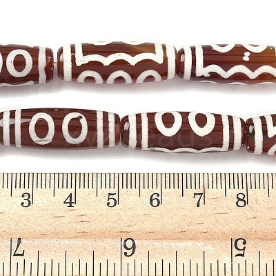 Rice Shape Tibetan Style dZi Beads Strands G-A269-A14-01-1