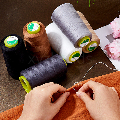 6Rolls 6 Colors Polyester Machine Embroidery Threads SENE-DC0001-02-1