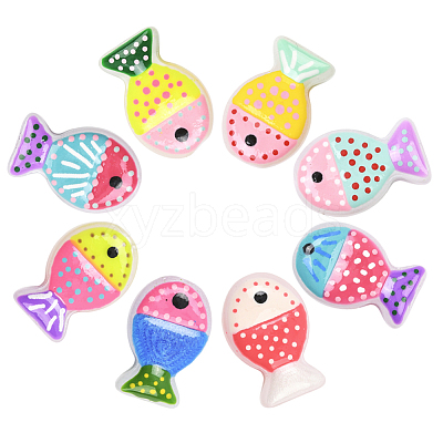 16Pcs 8 Colors Painted Glass Beads LAMP-PA0001-38-1