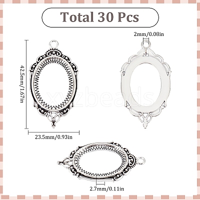 30Pcs Alloy Pendant Cabochon Settings FIND-SC0009-22-1