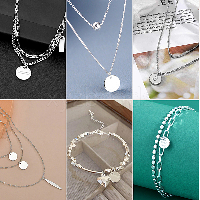 4Pcs 925 Sterling Silver Pendants STER-BBC0005-37A-1