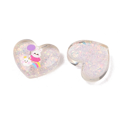 Printed Translucent Epoxy Resin Cabochons RESI-XCP0002-63B-1