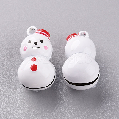 Baking Paint Brass Bell Pendants KKB-S002-016B-1