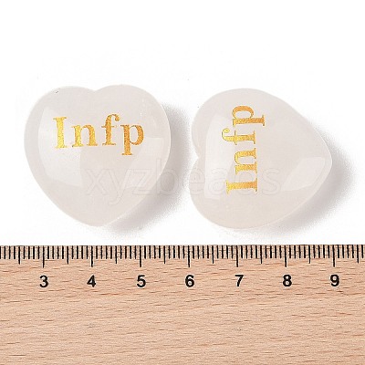 Natural Quartz Crystal Heart Engraving MBTI Figurines Statues for Home Office Desk Decorations G-K353-05H-1