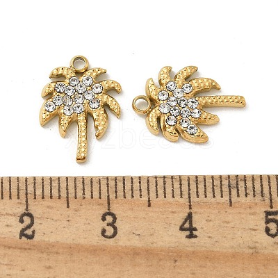 304 Stainless Steel Rhinestone Pendants STAS-I322-40G-1