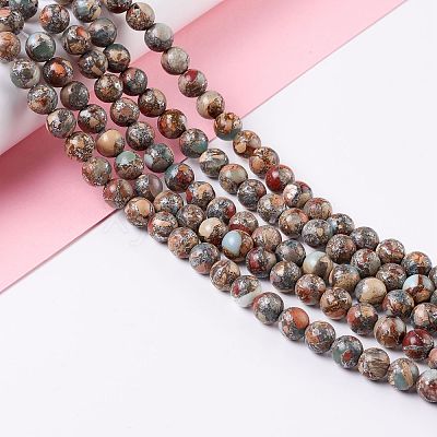 Natural Aqua Terra Jasper Beads Strands G-K317-A02-1