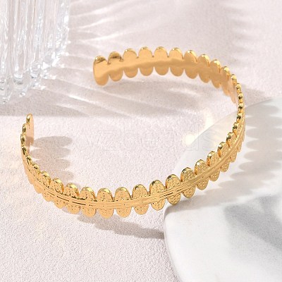 304 Stainless Steel Oval Cuff Bangles SA-CBA46AF-28G-1