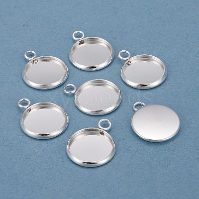 304 Stainless Steel Pendant Cabochon Settings X-STAS-F191-14S-C-1