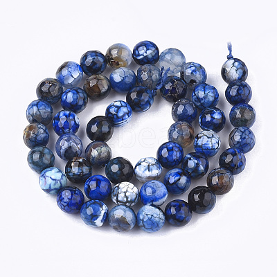 Natural Crackle Agate Beads Strands G-T119-01B-01-1
