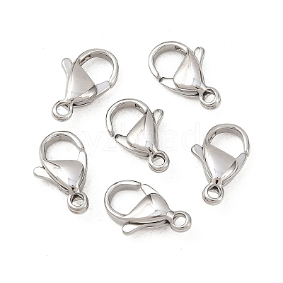 Tarnish Resistant 316 Surgical Stainless Steel Lobster Claw Clasps STAS-316-FL12A-1