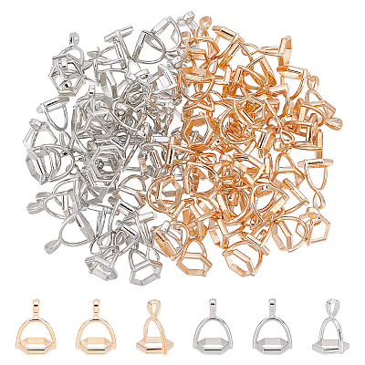100Pcs 2 Colors Alloy Pinch Bails FIND-OC0002-10-1