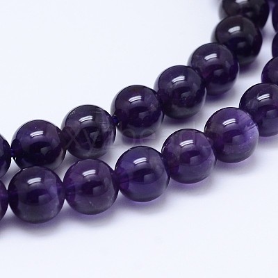 Natural Amethyst Round Bead Strands X-G-M212-6mm-01C-1