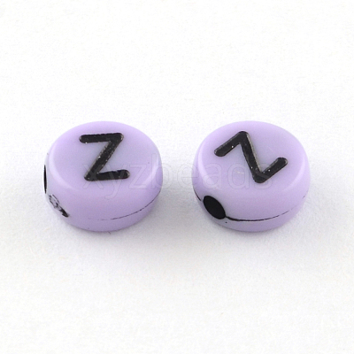 Flat Round Craft Style Opaque Acrylic Beads X-SACR-S743-22-1