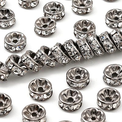 Brass Rhinestone Spacer Beads RB-A014-Z8mm-01B-NF-1