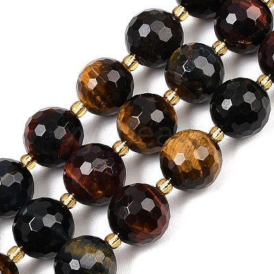 Three-Color Natural Tiger Eye Beads Strands G-C249-A29-16mm-1