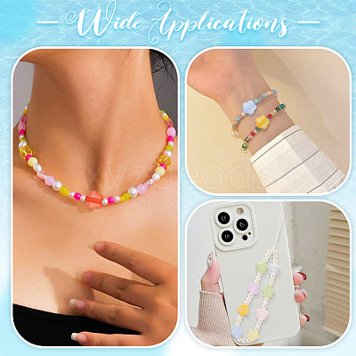 100Pcs 10 Colors Transparent Acrylic Beads TACR-TA0001-44-1