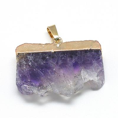 Natural Druzy Amethyst Pendants G-R435-37-1