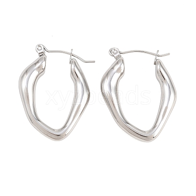 Hollow Nuggets 304 Stainless Steel Hoop Earrings EJEW-P345-05P-1
