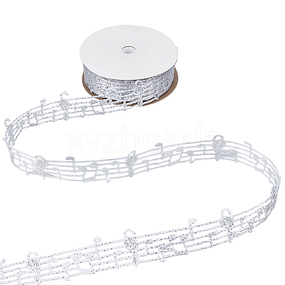 10 Yards Musical Note Double Face Note Polyester Ribbons Accessories SRIB-PH0001-67-1