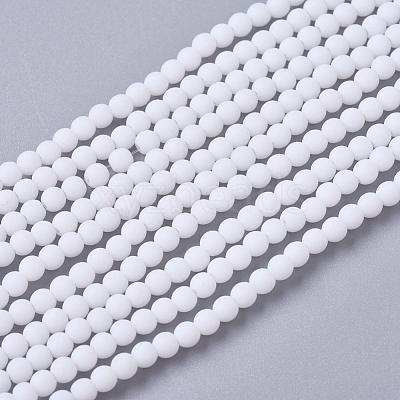 Frosted Opaque Glass Bead Strands FGLA-G002-A11-1