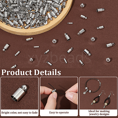 160Pcs 4 Styles Brass Cord Ends KK-PH0011-71-1