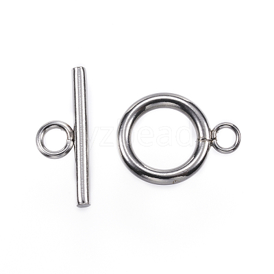 Tarnish Resistant 304 Stainless Steel Toggle Clasps STAS-F040-40C-P-1