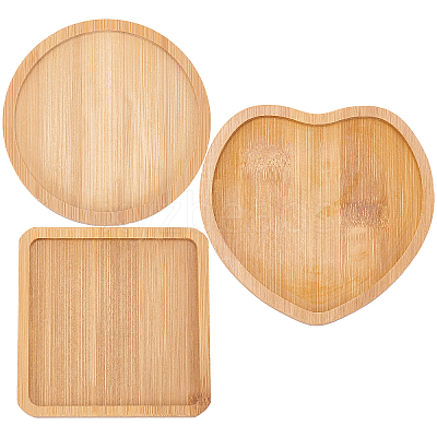3Pcs 3 Style Wooden Mosaic Coaster Base Bottom Embryo AJEW-GF0004-31-1