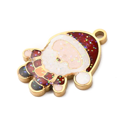 Christmas 304 Stainless Steel Enamel Pendants LS-STAS-B112-02G-04-1
