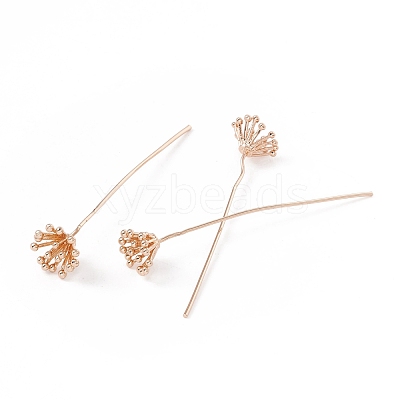 Brass Flower Head Pins KK-G413-03KCG-1
