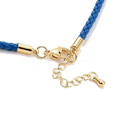 Braided Round Imitation Leather Bracelets Making BJEW-H610-01G-15-1