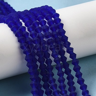 Imitate Austrian Crystal Frosted Glass Beads Strands GLAA-F029-TM4mm-B06-1
